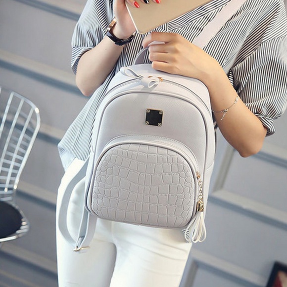 Handbags - Brand New Light Grey Mini Backpack Purse